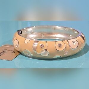 Nordstrom Sequin NY Enamel Sparkling Crystals Bubble Hinge Bangle Bracelet‎ NWT